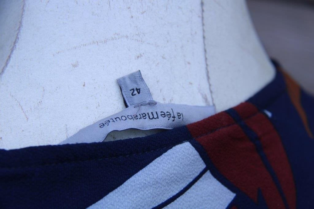 Jurk donkerblauw/ wijnrood La fee Maraboutee mt 42 Vaste pri, La Fee Maraboutee, Blauw, Maat 42/44 (L), Ophalen of Verzenden