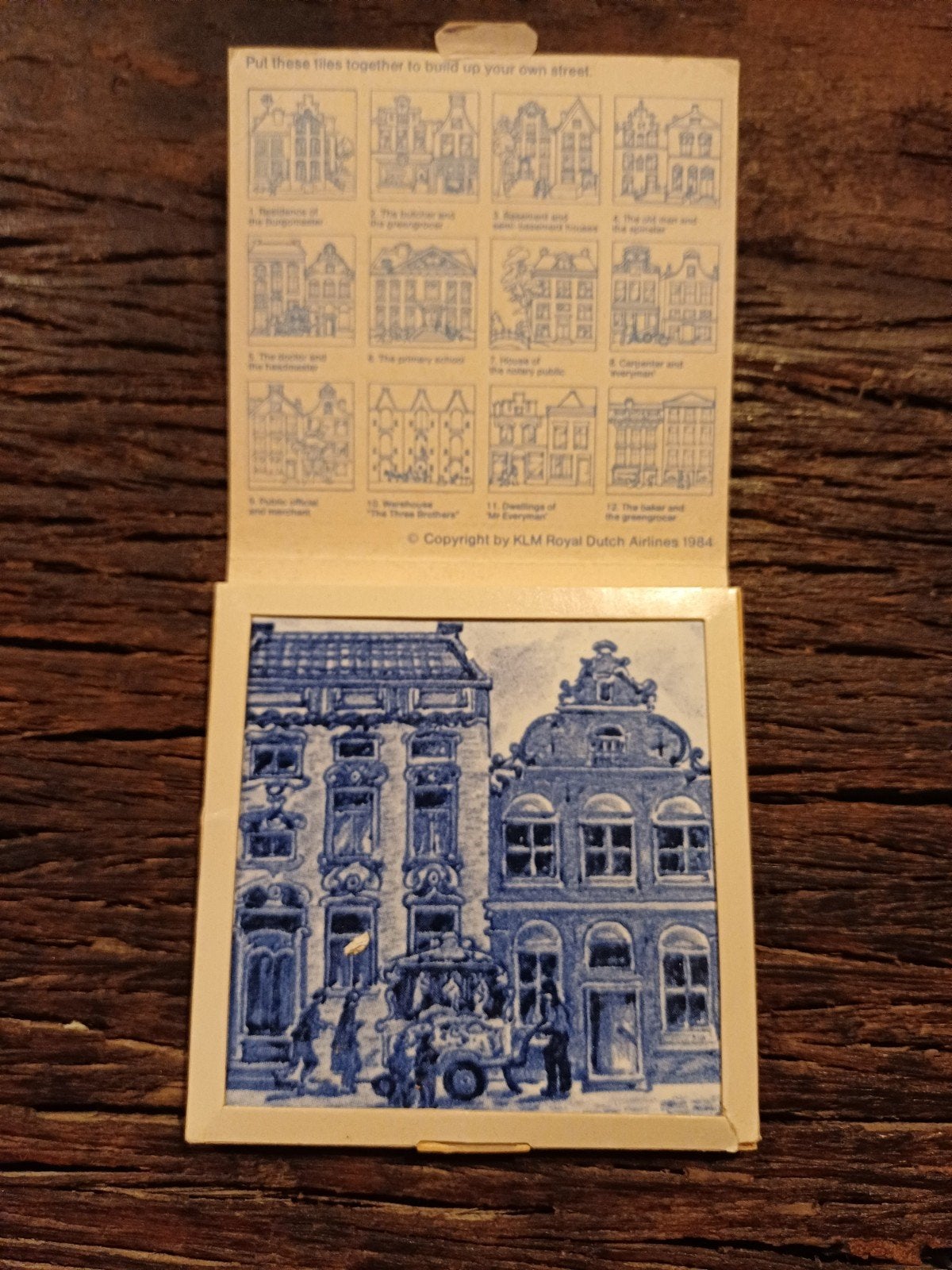 KLM Business Class Delfts Blauw Tegeltje - Grachtenpandjes, Verzamelen, Ophalen of Verzenden