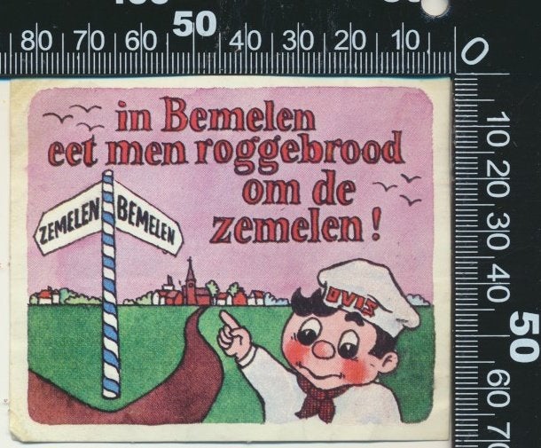 Sticker: Ovis - In Bemelen eet men roggebrood (2), Ophalen of Verzenden, Zo goed als nieuw, Bedrijf of Vereniging