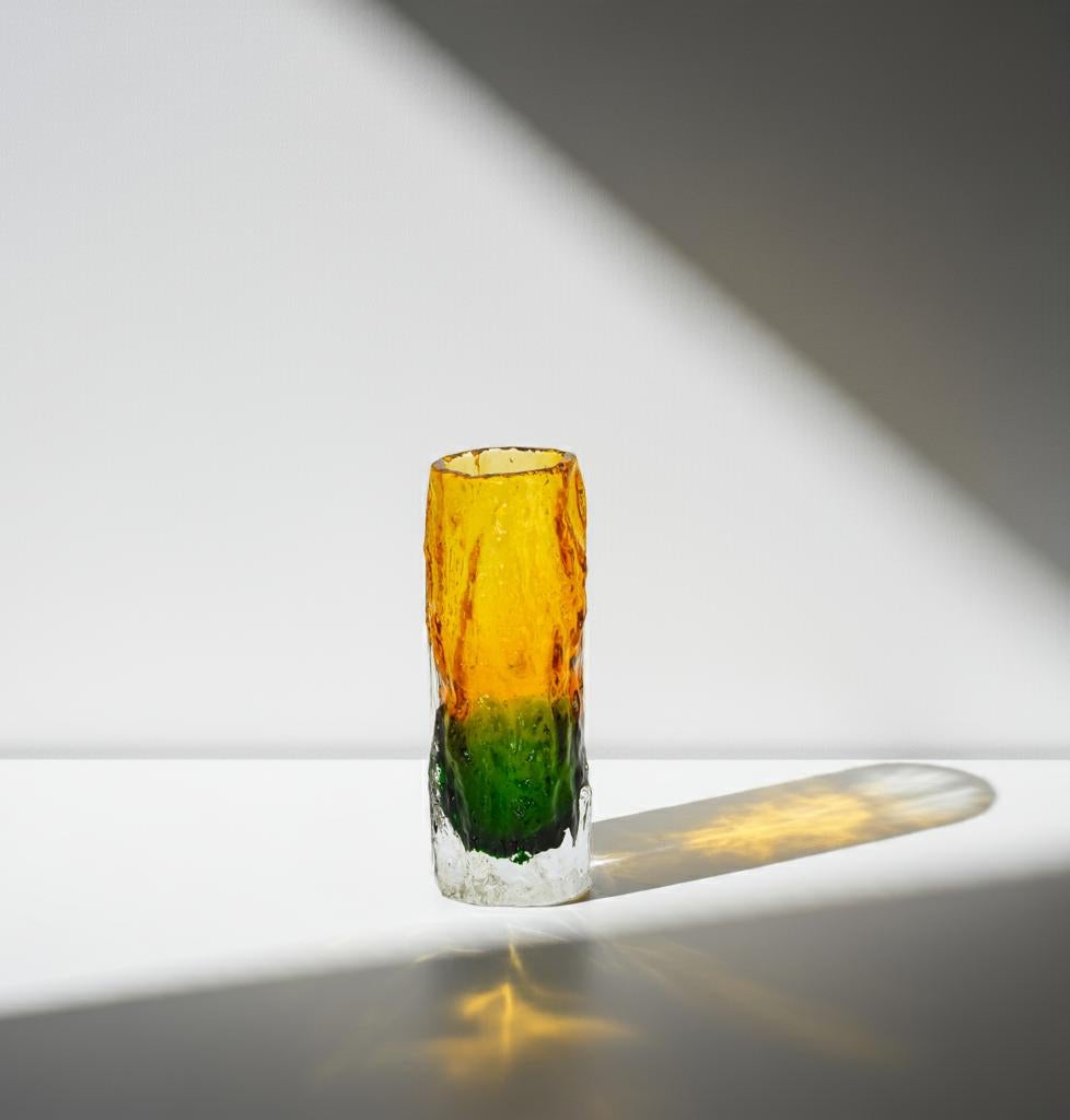 Mid-Century Bark Glas Vaas – Tajima Design Japan, Jaren 70, Verzenden