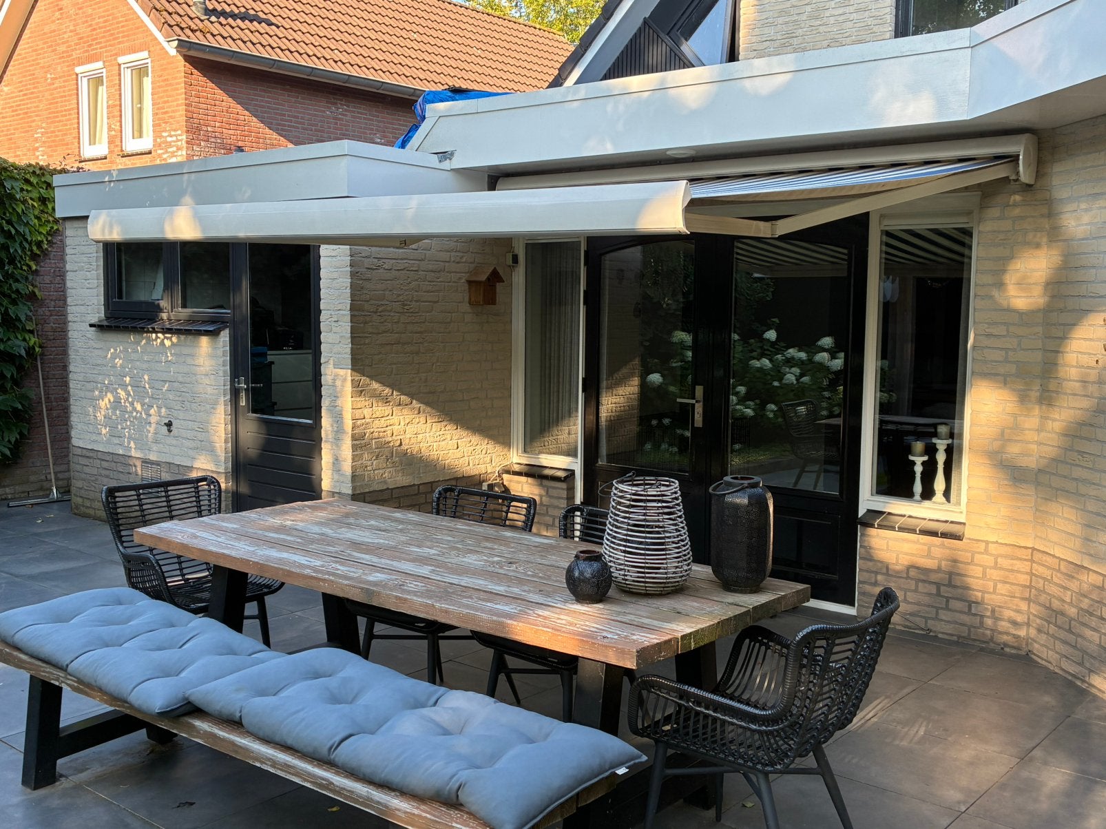 Elektrische zonnescherm 3,24 m1 breed, Tuin en Terras, Overkappingen, Ophalen of Verzenden, Gebruikt, Veranda