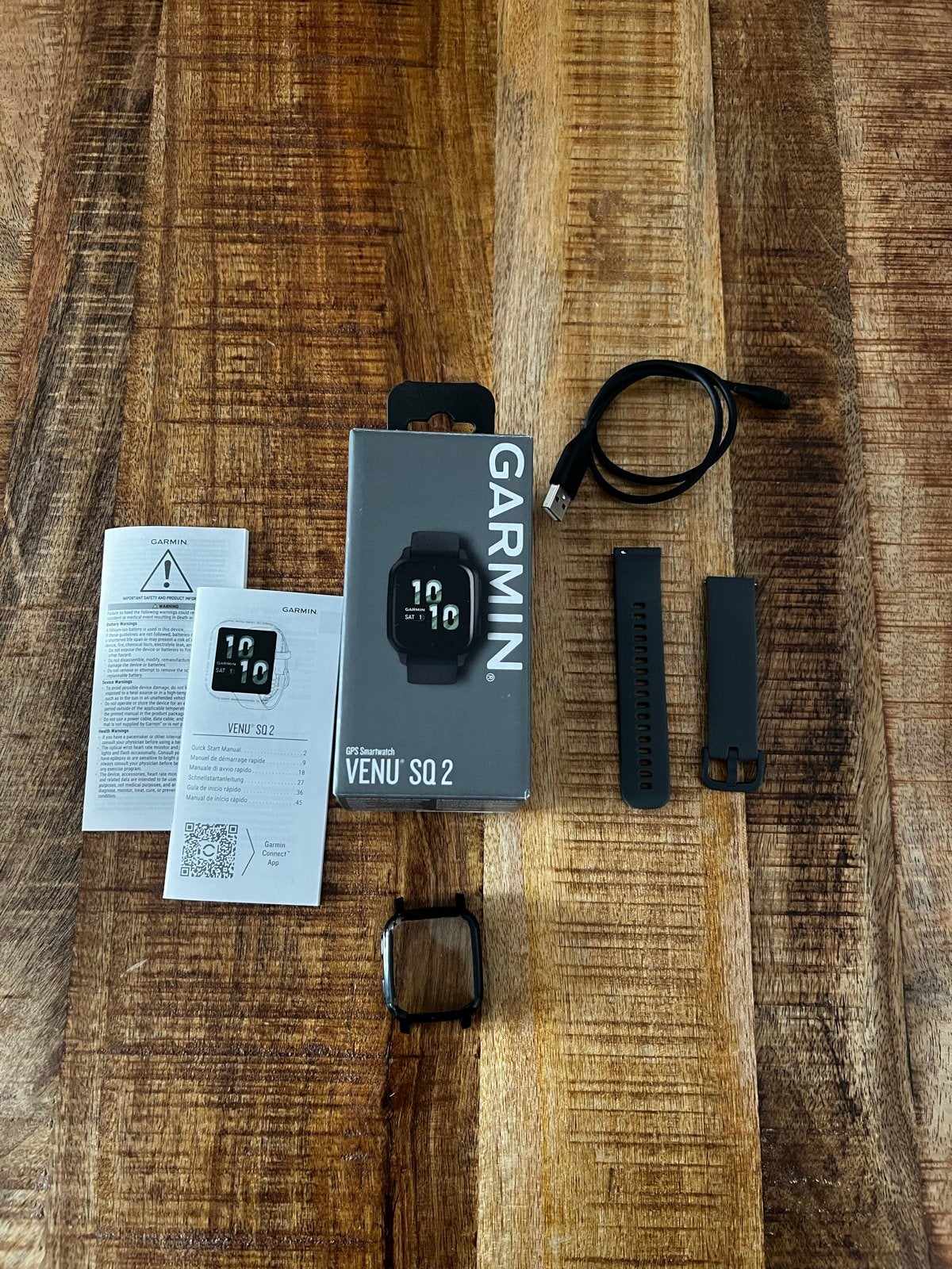 Garmin Venu Sq 2 GPS Smartwatch Zwart/grijs - 40mm, Afstand, Zwart, Ophalen of Verzenden, Zo goed als nieuw