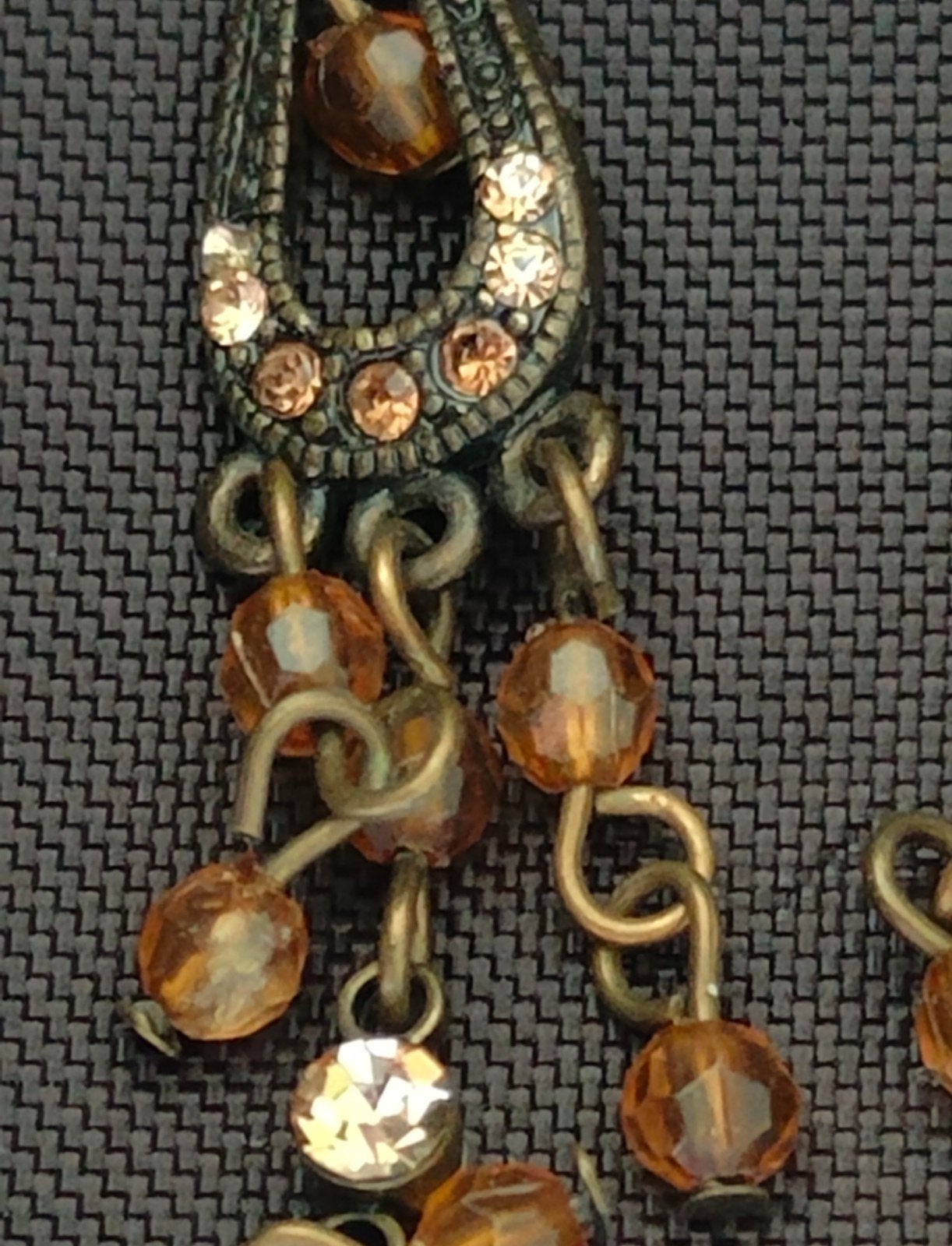Elegante Oorbellen met Oranje Kralen en Strass, Sieraden, Tassen en Uiterlijk, Oorbellen, Verzenden, Zo goed als nieuw, Oranje