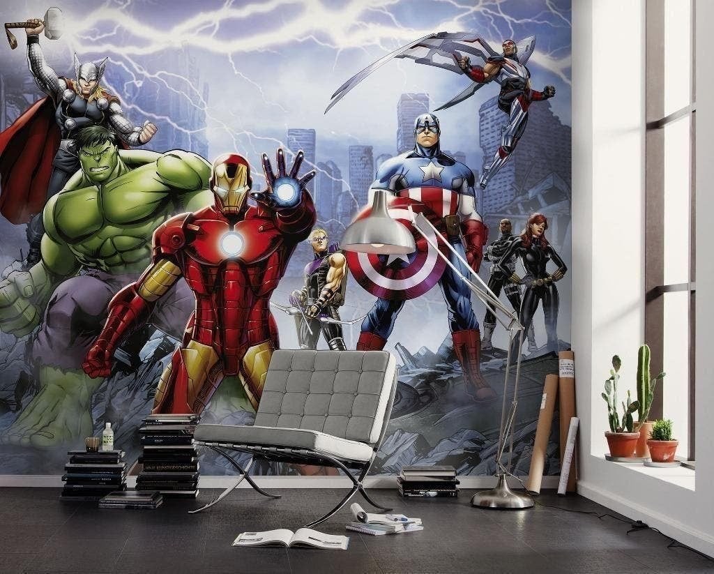 Avengers Vlies Behang Warriors - 300x250 - Gratis Verzending, Komar, Meerkleurig, Verzenden, Vliesbehang