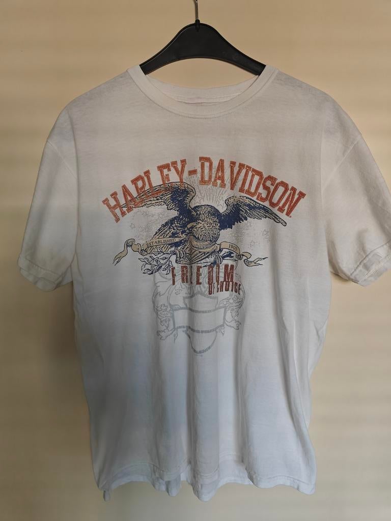 Orgineel Harley Davidson shirt Mt L, Maat 52/54 (L), Verzenden, Wit, Harley Davidson