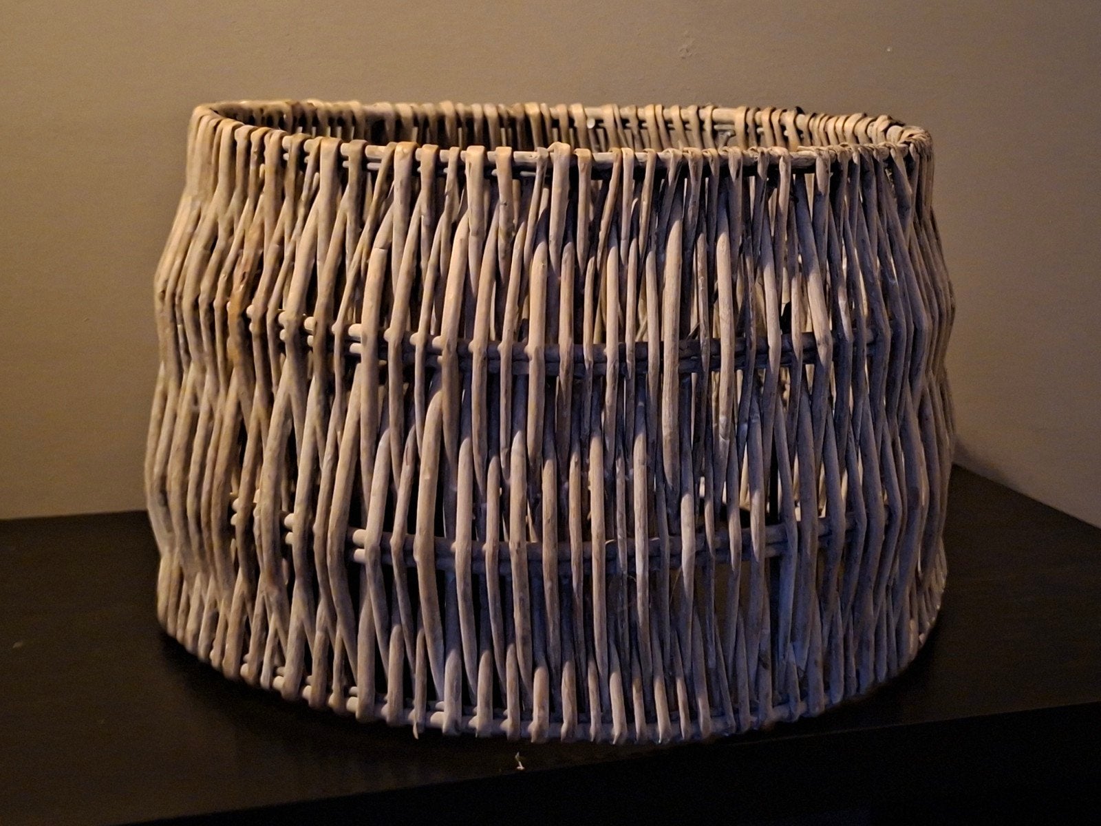 Rieten lampenkap, Ophalen, Gebruikt, 24 cm, Hout