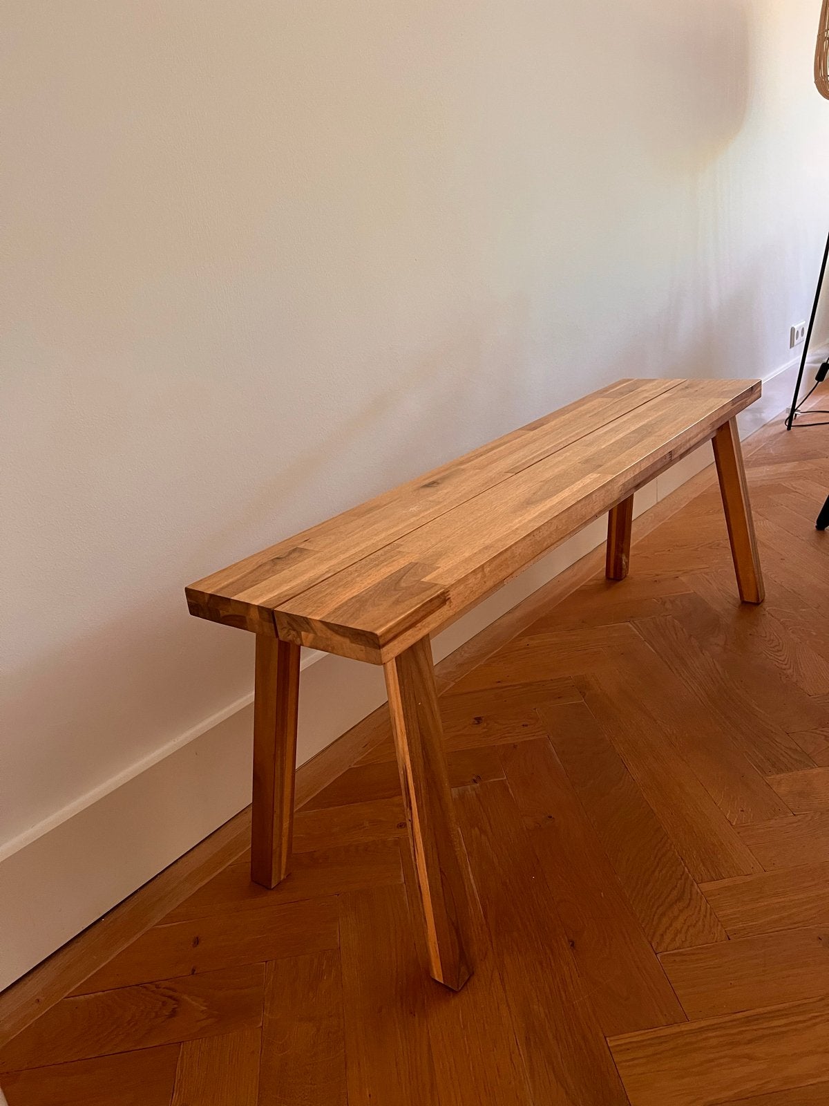Houten bankje, Huis en Inrichting, Stoelen, Ophalen, Twee, Bruin, Zo goed als nieuw
