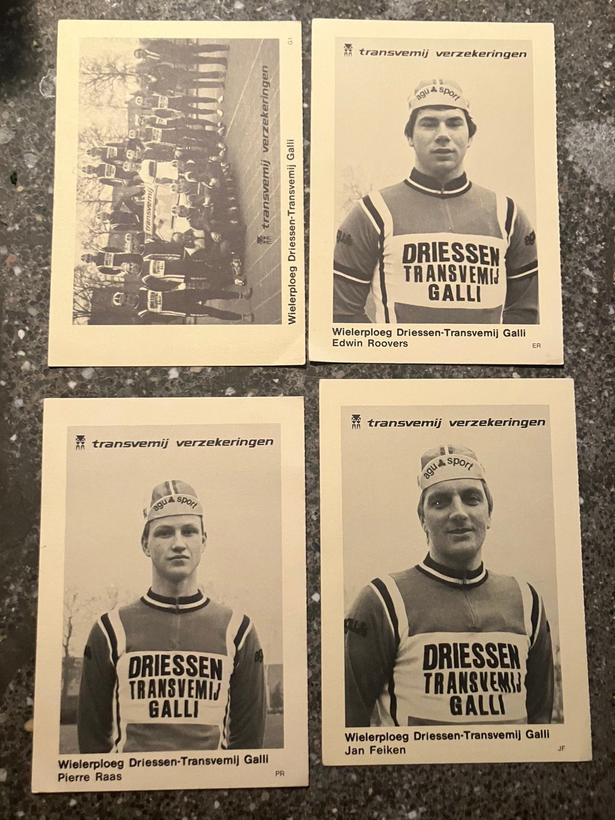 4 kaarten Driessen wielerploeg 1983, Verzenden, Zo goed als nieuw, Buitenlandse clubs, Poster, Plaatje of Sticker