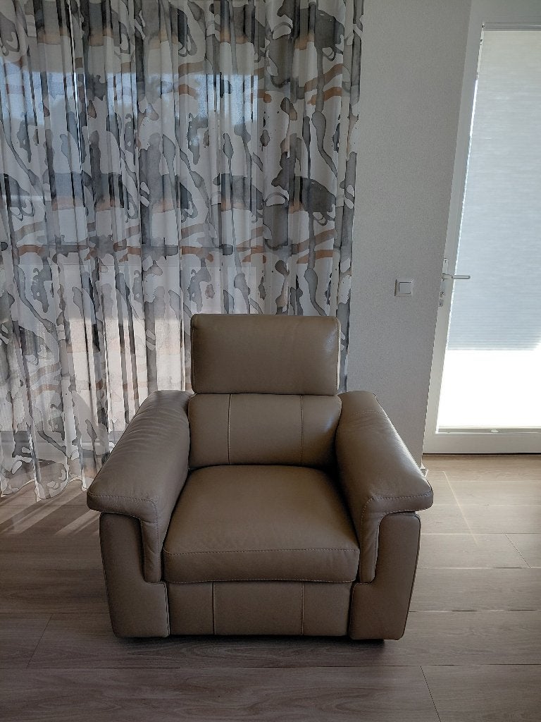 Fauteuil, Ophalen, Minder dan 75 cm, Leer, Zo goed als nieuw