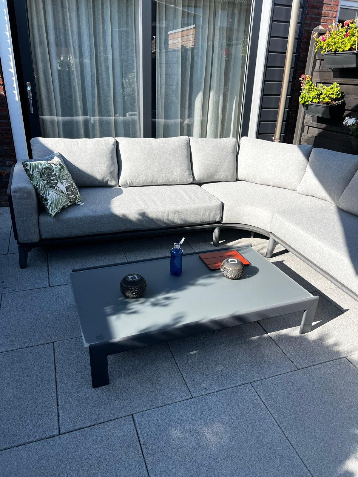 Luxe loungeset met salontafel - Zo goed als nieuw, Ophalen, 5 zitplaatsen, Aluminium, Zo goed als nieuw