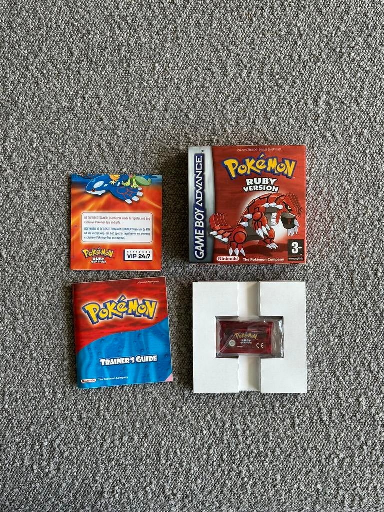 Pokemon Ruby Game Boy Advance Complete in Box, Spelcomputers en Games, Games | Nintendo Game Boy, Zo goed als nieuw, Avontuur en Actie