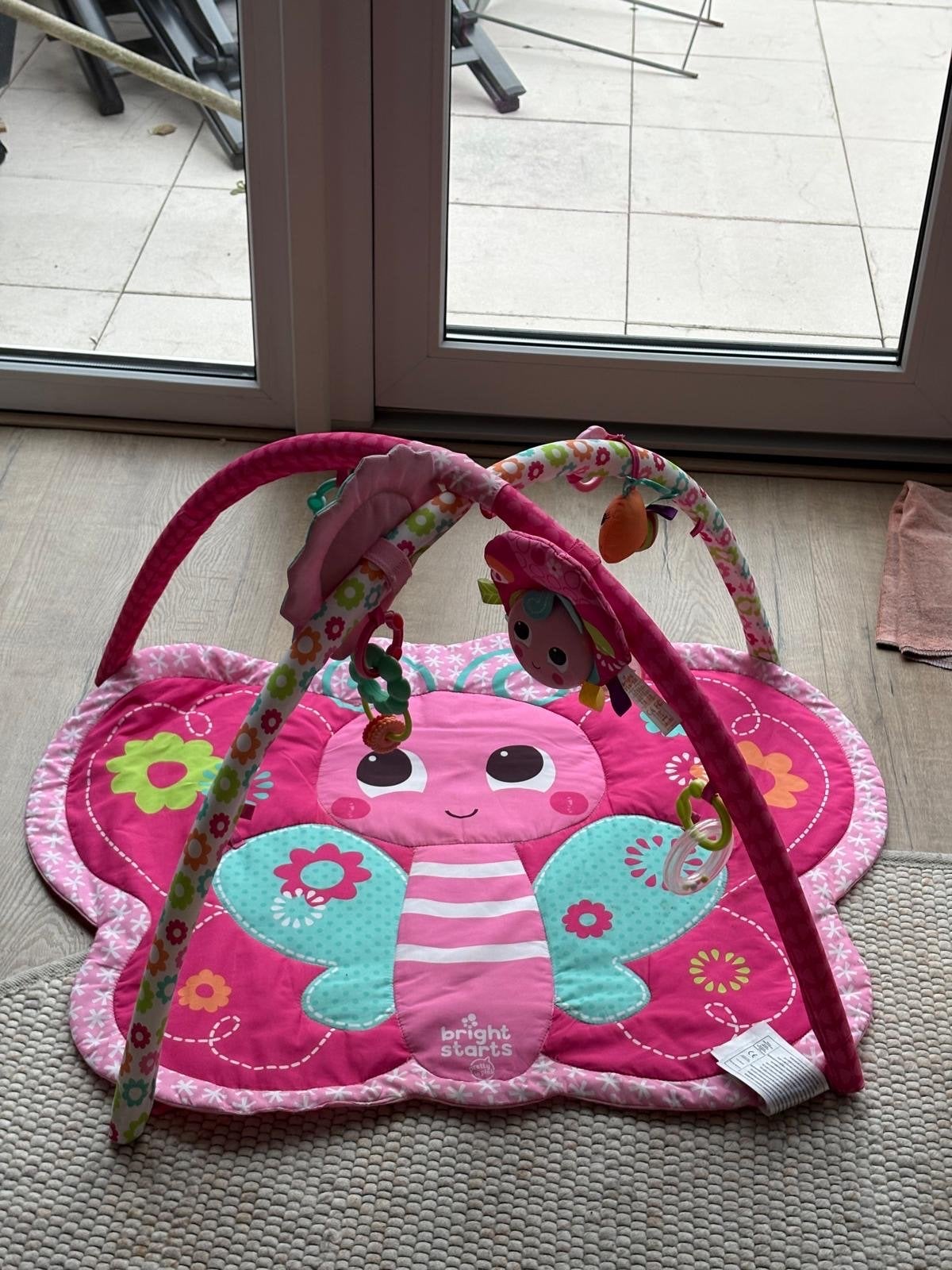 Bright Starts speelkleed / babygym vlinder roze, Ophalen of Verzenden, Gebruikt, Speelkleed