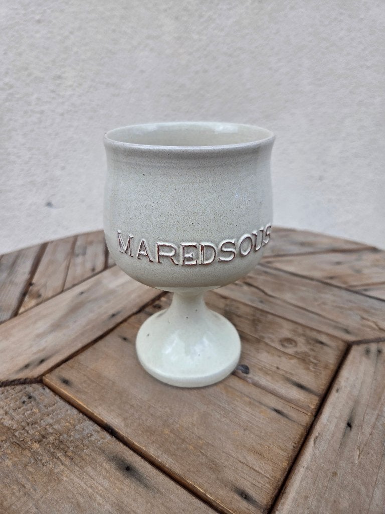 Maredsous bierbeker van keramiek, Verzamelen, Biermerken, Ophalen of Verzenden, Zo goed als nieuw, Glas of Glazen, Overige merken