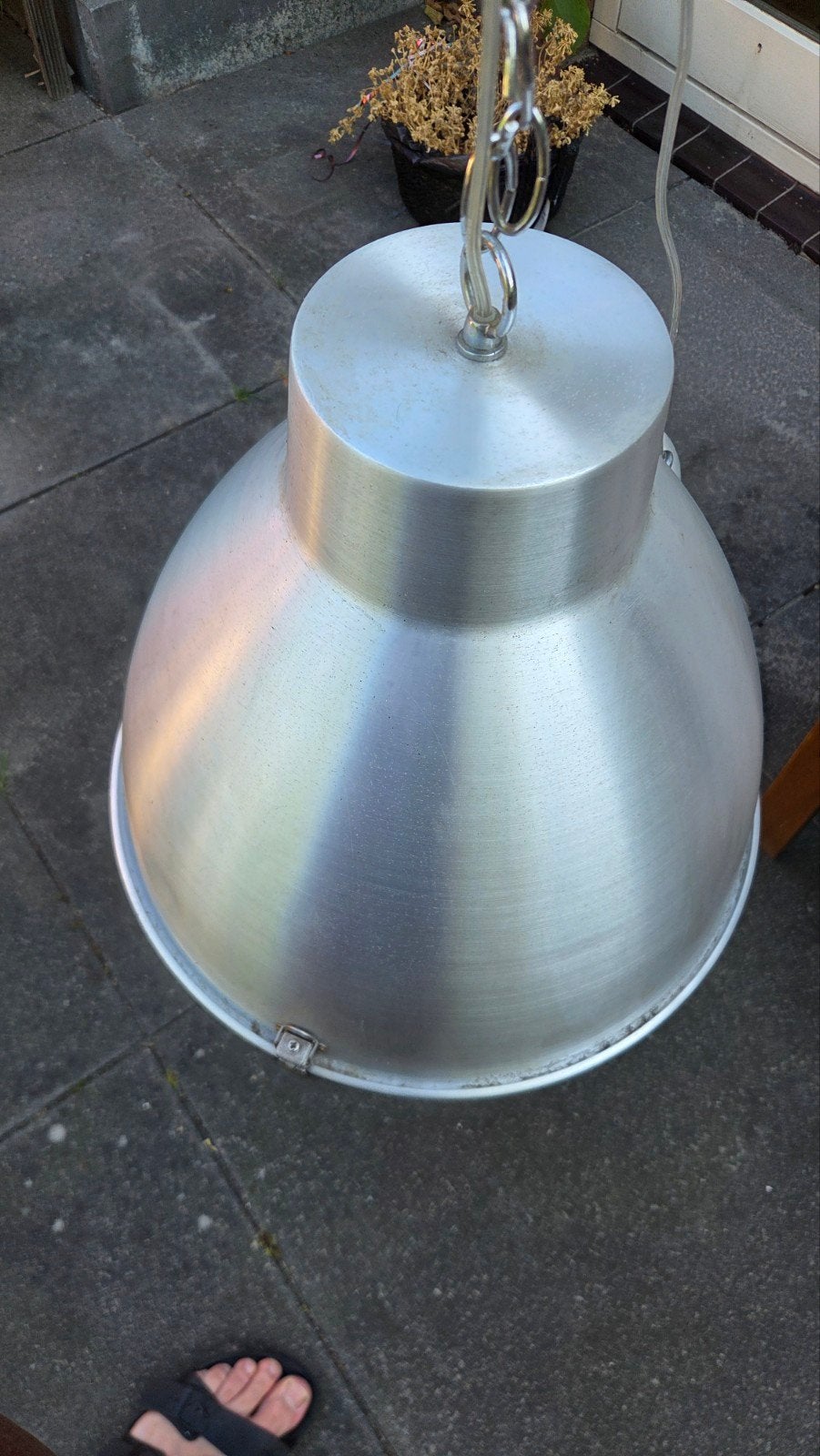 Industriële hanglamp - Aluminium, Gebruikt, Overige fittingen, Ophalen of Verzenden, Metaal
