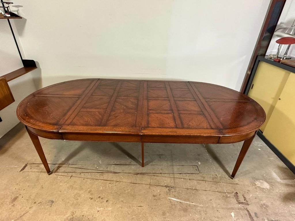 Houten Coulissen tafel Van Rossum 120 cm dia-mtr tot 240 cm, Gebruikt, 100 tot 150 cm, Rond, 200 cm of meer