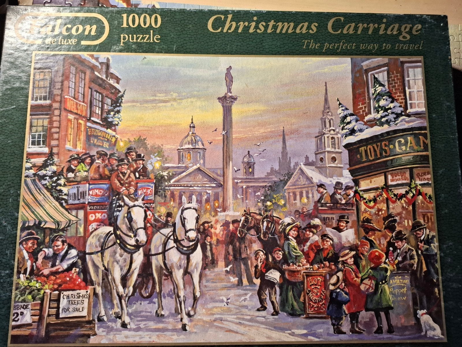 Falcon kerstpuzzel van 1000 stukjes, Ophalen of Verzenden, 500 t/m 1500 stukjes, Gebruikt, Legpuzzel