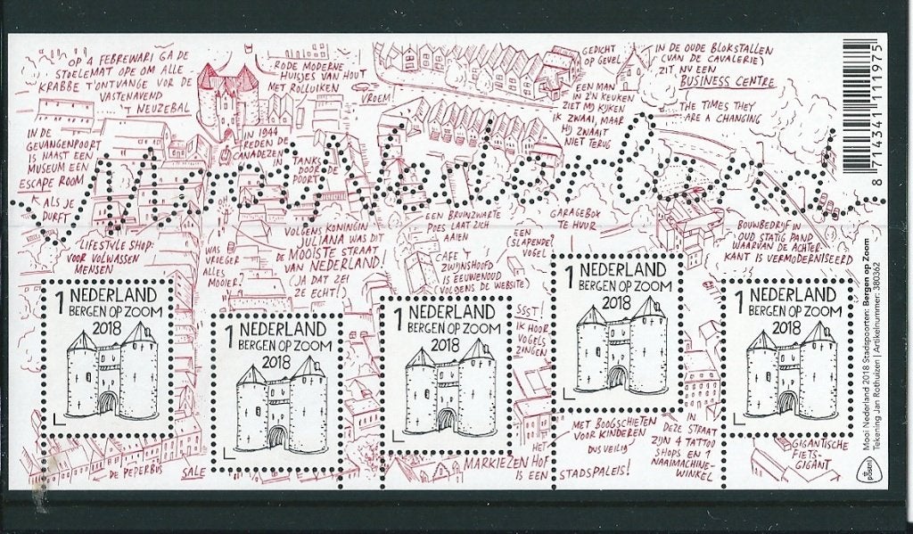 5 velletjes mooi nederland 2018, postfris, Postzegels en Munten, Postzegels | Nederland, Ophalen of Verzenden, Postfris