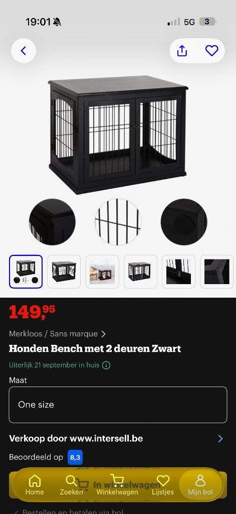 Houten bench, Dieren en Toebehoren, Ophalen, Gebruikt