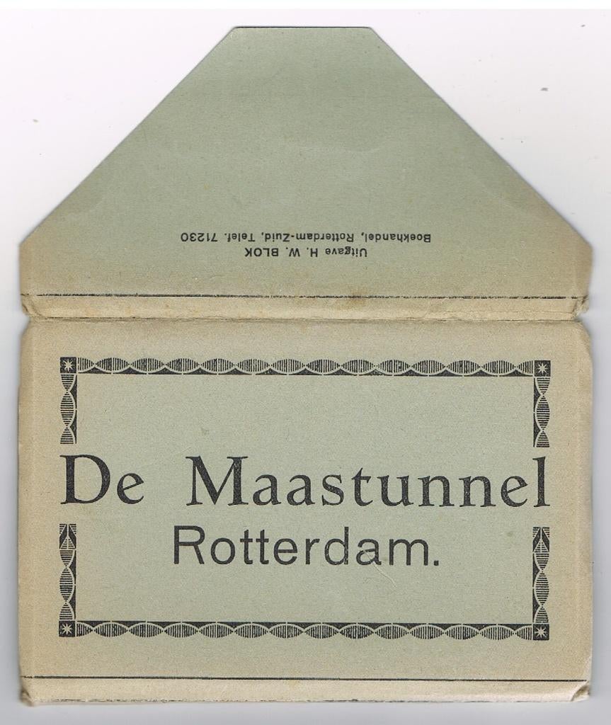 Mapje over de Maastunnel Rotterdam, Verzamelen, Ansichtkaarten | Nederland, Ongelopen, Zuid-Holland, 1940 tot 1960, Ophalen of Verzenden