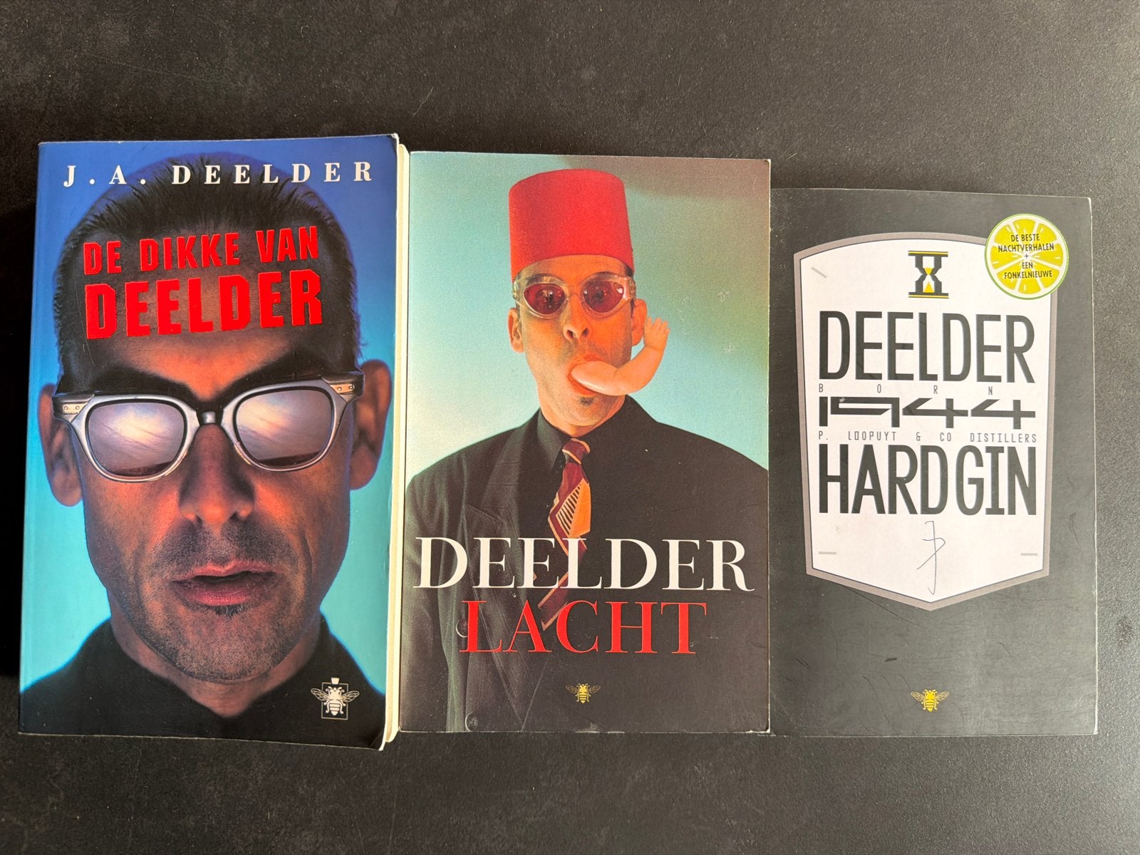 3 Boeken van Deelder: Hardgin, Lacht, De Dikke van Deelder, Ophalen of Verzenden, Gelezen
