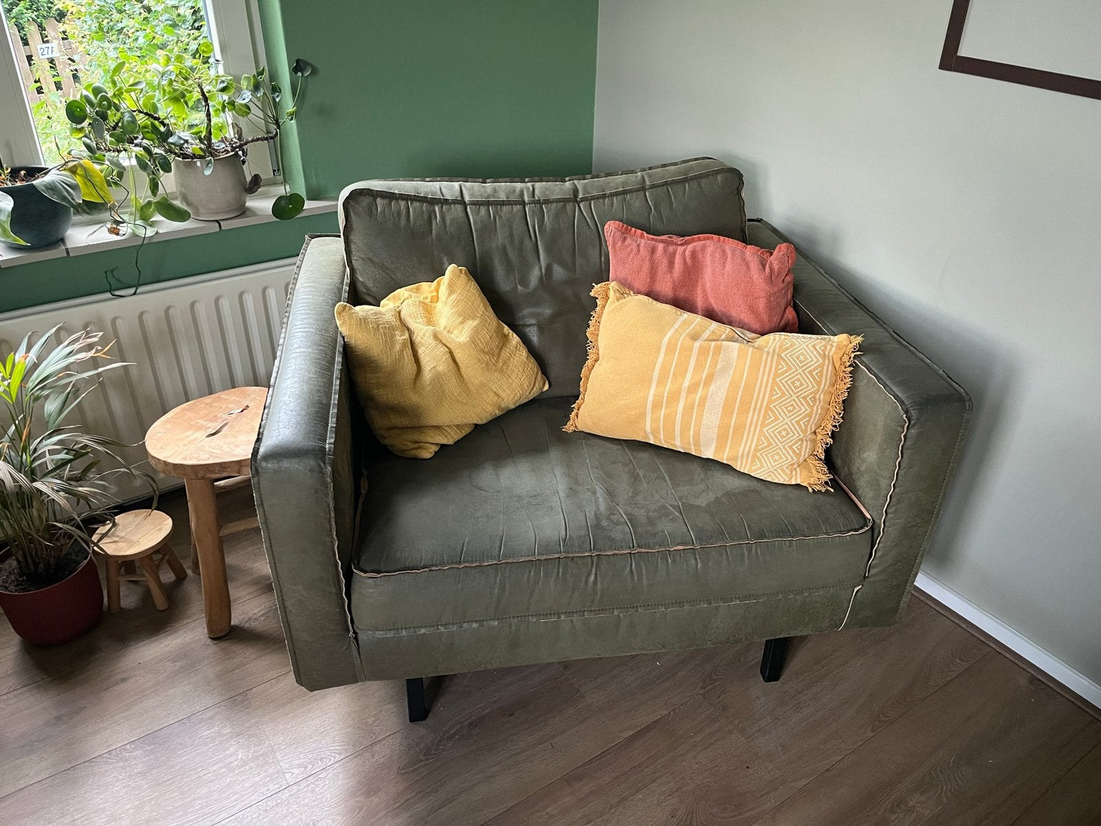 Rodeo Loveseat groen, Ophalen, Gebruikt, Tweepersoons, 75 tot 100 cm