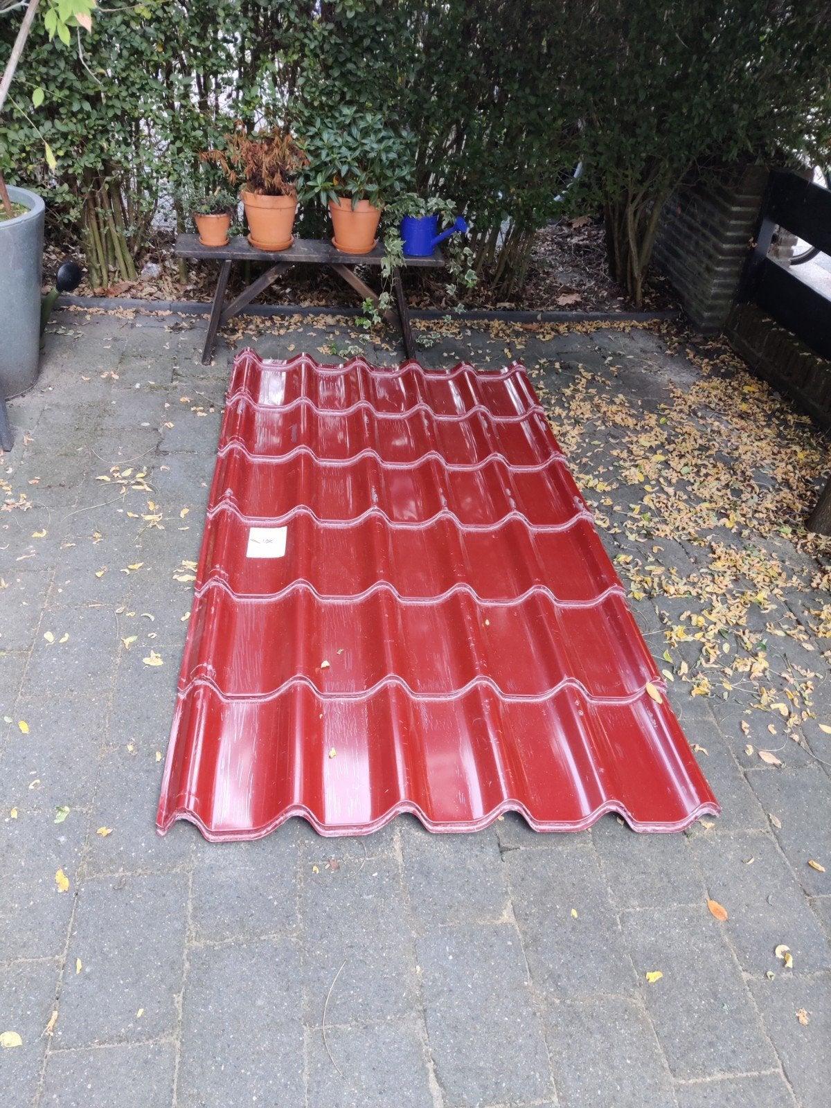 Gratis PRECIT Dakpanplaat Metaal Rood 2160x1170x0,5mm, Gebruikt, Minder dan 5 m², Metaal, Rood