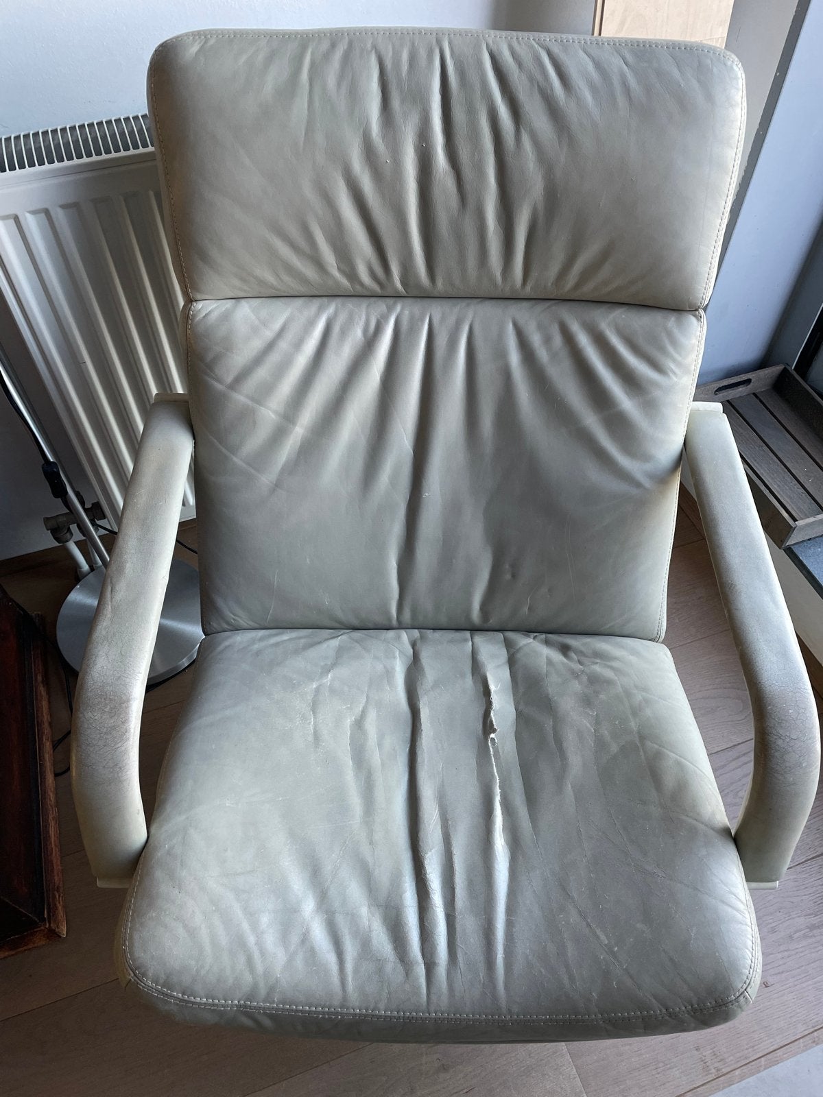 2x Artifort draaibare fauteuil van leer, Huis en Inrichting, Stoelen, Ophalen, Gebruikt, Overige kleuren, Leer