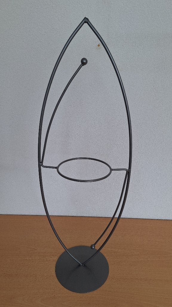 Decoratieve plantenstandaard met glazen vaas en kunstboeket, Ophalen, Overige materialen, Overige kleuren, Zo goed als nieuw