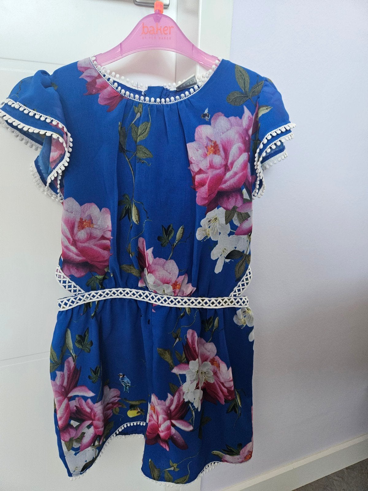 Baker by Ted Baker jumpsuite, blauw met bloemenprint maat 1, Kinderen en Baby's, Meisje, Ophalen of Verzenden, Zo goed als nieuw