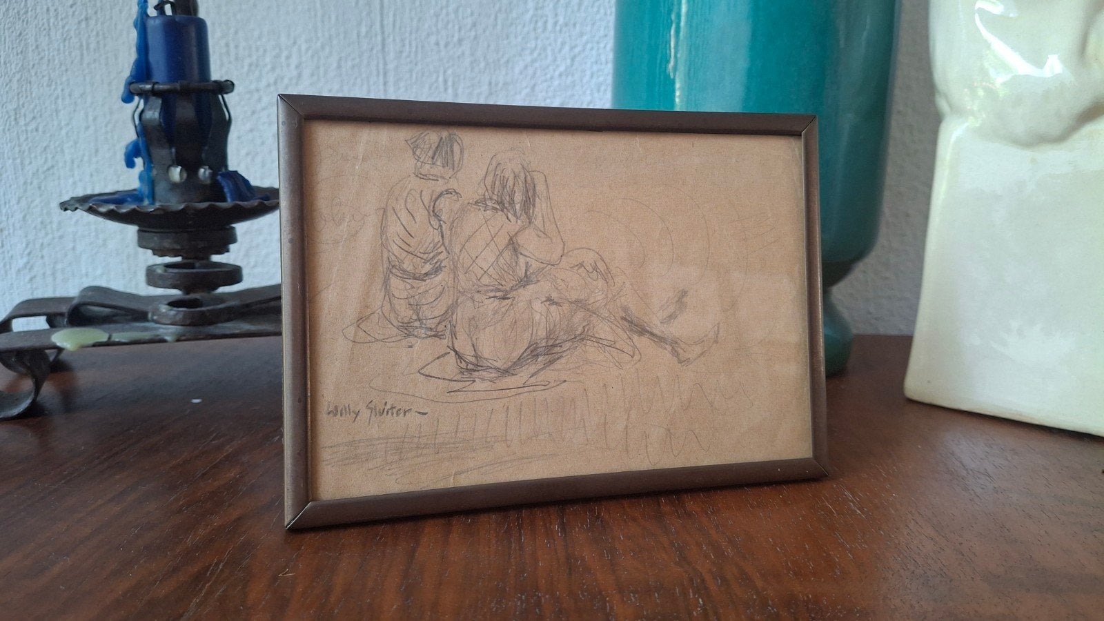 Origineel potloodschetsje Willy Sluiter, Antiek en Kunst, Ophalen of Verzenden