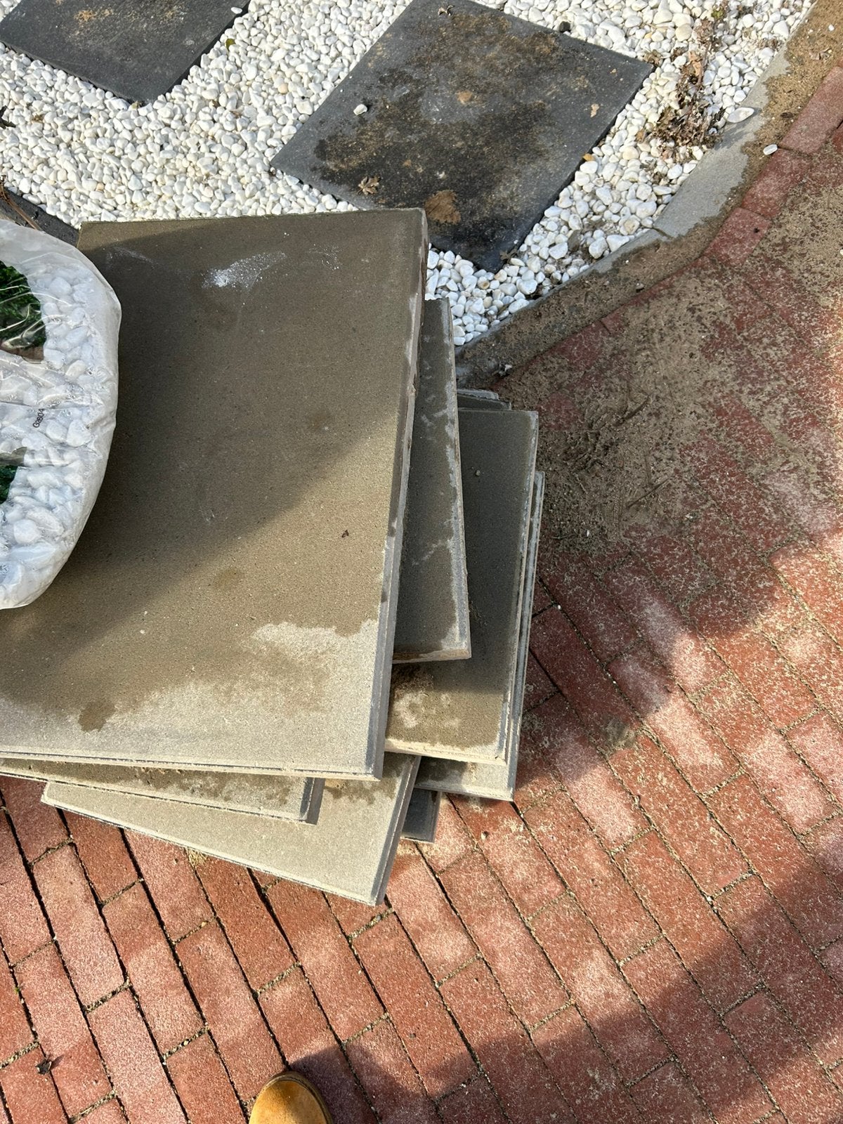 Stuk of 10 grijze betontegels. 60x40, Tuin en Terras, Ophalen, Zo goed als nieuw