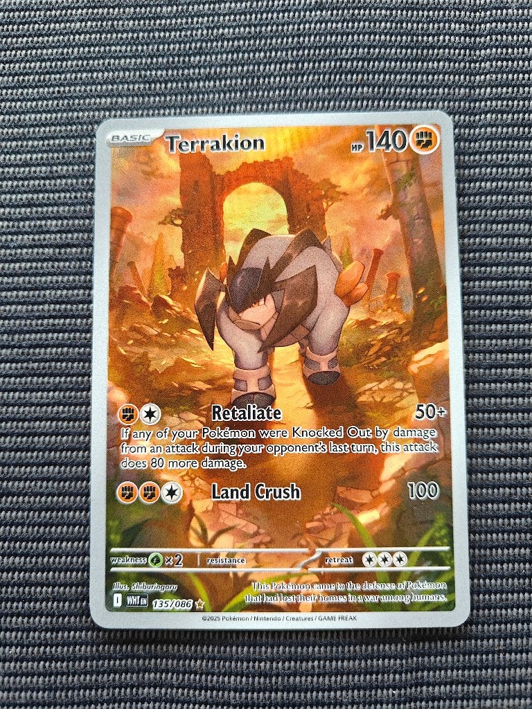 Terrakion 135/086 - White Flare - Pokémon EN, Ophalen of Verzenden, Nieuw, Losse kaart