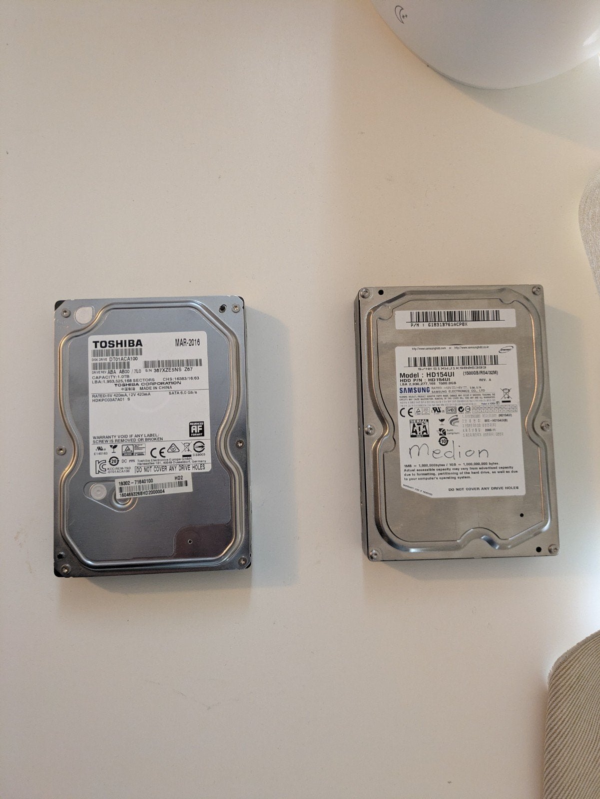 Interne HDD Harde Schijven - Toshiba & Samsung, Computers en Software, Harde schijven, Intern, Toshiba, Samsung, Gebruikt, 1.5 TB