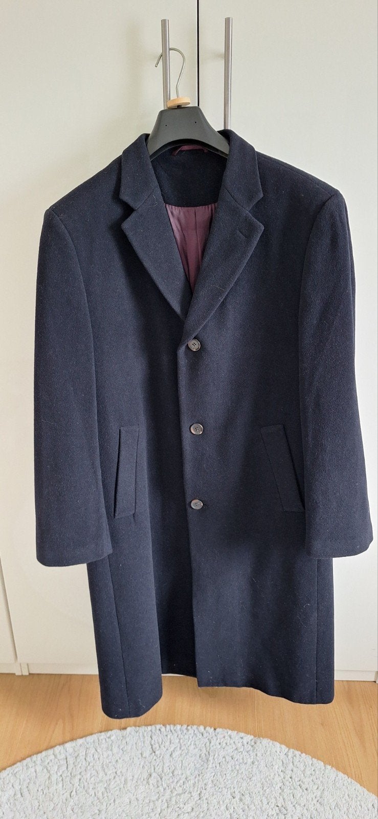 ZGAN Donkerblauwe wollen herenjas met kasjmier, maat 52, Maat 52/54 (L), Blauw, LIV design, Ophalen of Verzenden