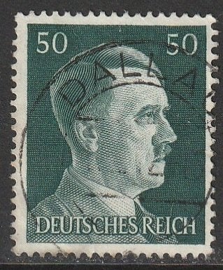Rijk 1941 796 Hitler 50p, Gest, Ophalen of Verzenden, Overige periodes, Gestempeld