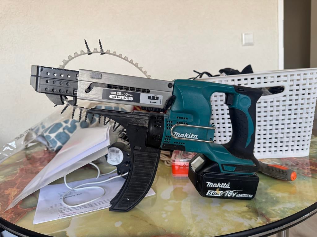 Makita DFR550 Accu Schroefautomaat ), Gebruikt, Variabele snelheid, Ophalen of Verzenden, Boor- en Schroefmachine