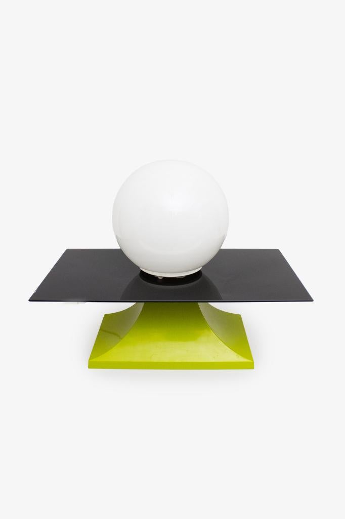 Jaren 90 Memphis stijl inspired lamp op bijzettafeltje, Ophalen, Gebruikt, Glas, IKEA