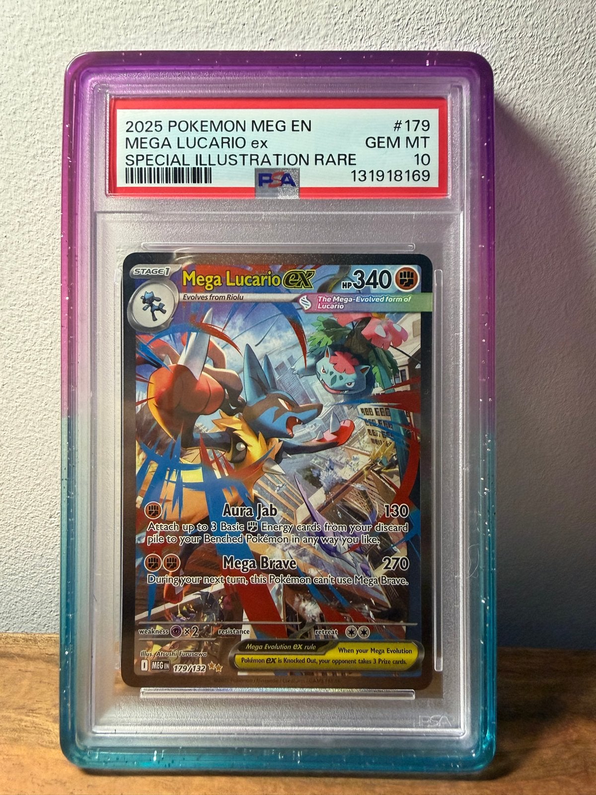PSA 10 Mega Lucario ex 179/132 SIR Mega Evolution Pokémon, Hobby en Vrije tijd, Verzamelkaartspellen | Pokémon, Ophalen of Verzenden