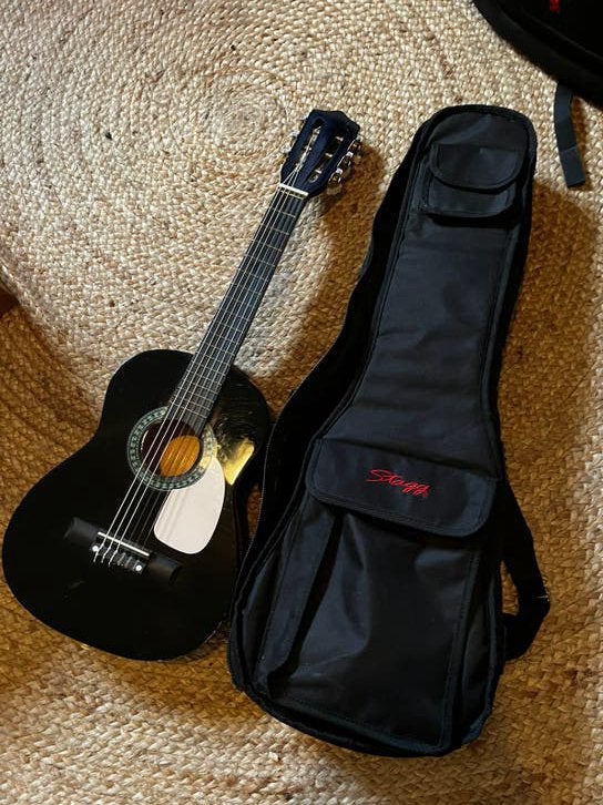Reisgitaar 76 cm lang met padded reistas, Muziek en Instrumenten, Ophalen, Gebruikt, Klassieke of Spaanse gitaar
