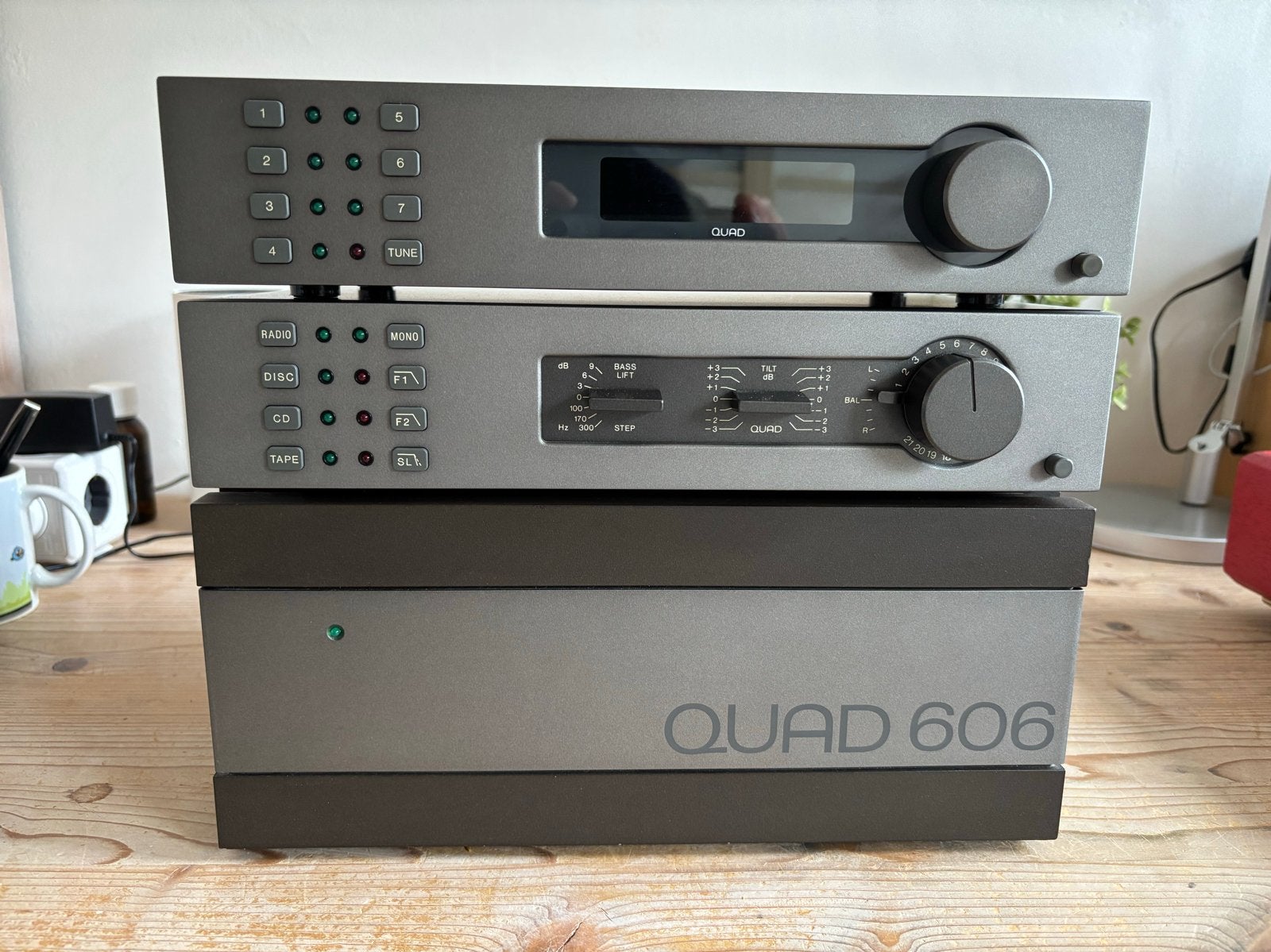 Quad 34, FM4 en 606 versterker set, Gebruikt, 120 watt of meer, Stereo, Ophalen
