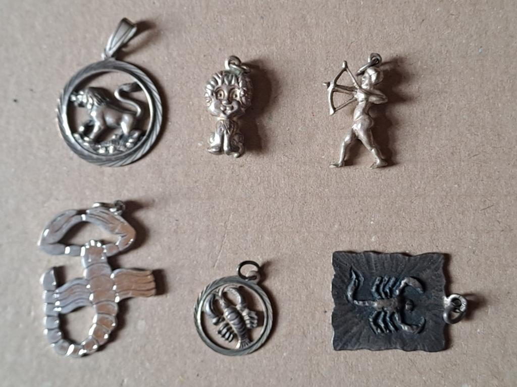 Sterrenbeeld Schorpioen en Boogschutter hangers bedel, Ophalen of Verzenden, Zo goed als nieuw, Zilver, Zilver