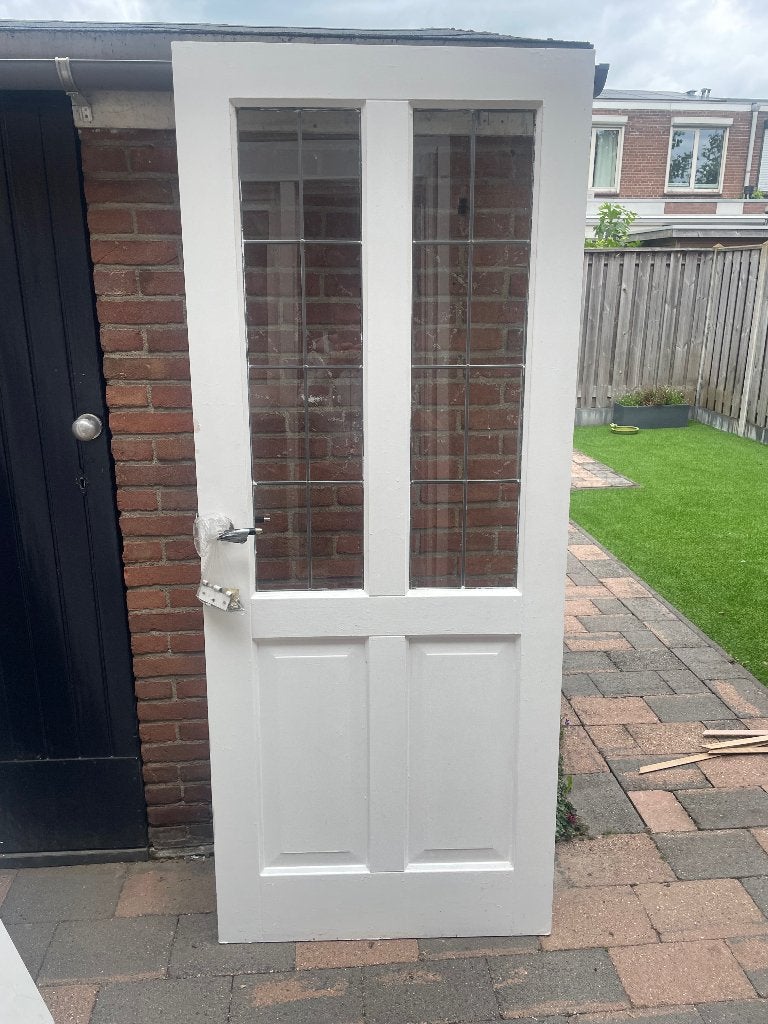 Houten binnendeur met ramen, Ophalen, Gebruikt, Minder dan 80 cm, Binnendeur