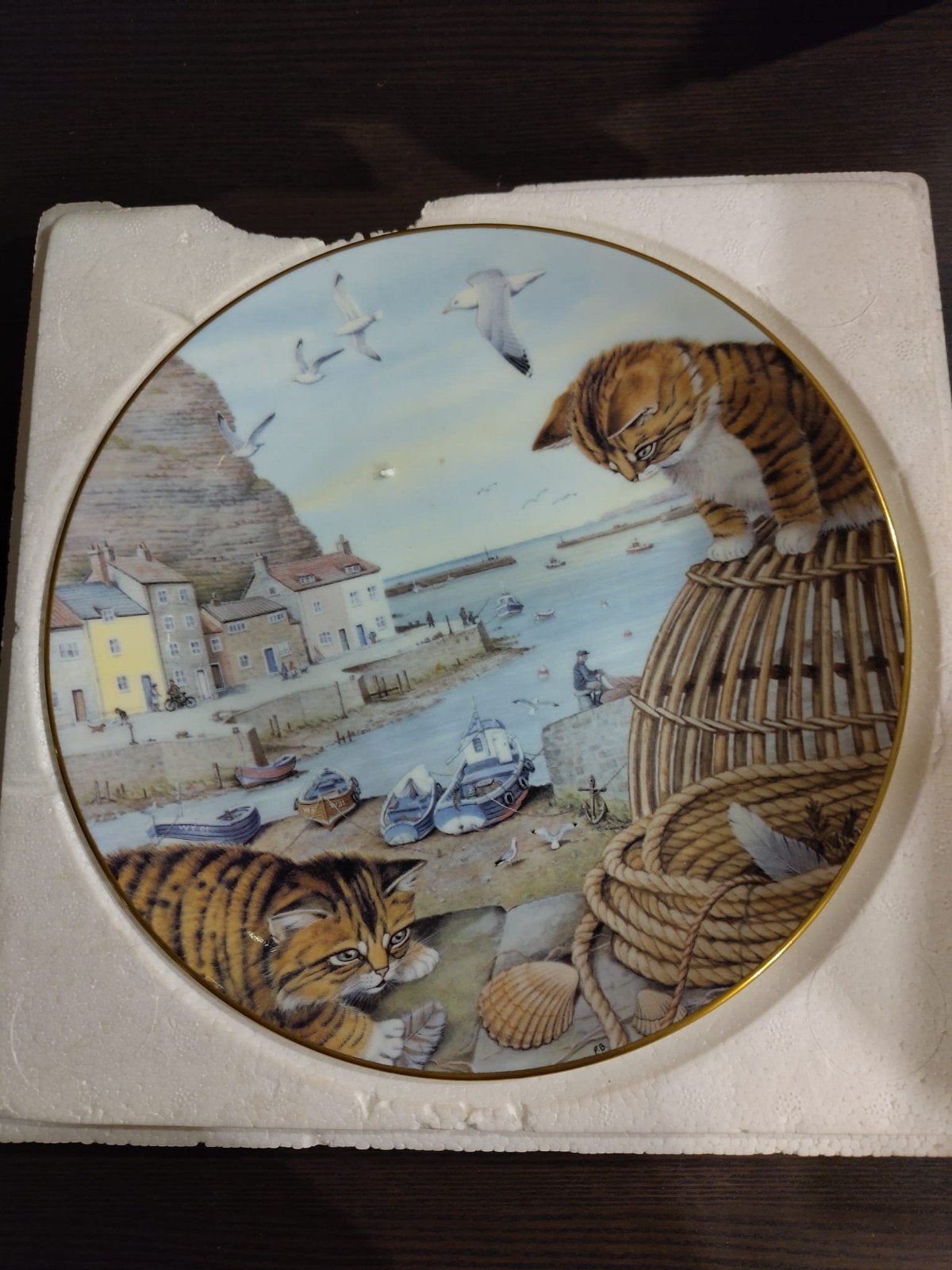 Decoratief bord, Franklin Mint - Vissershaven, Ophalen of Verzenden