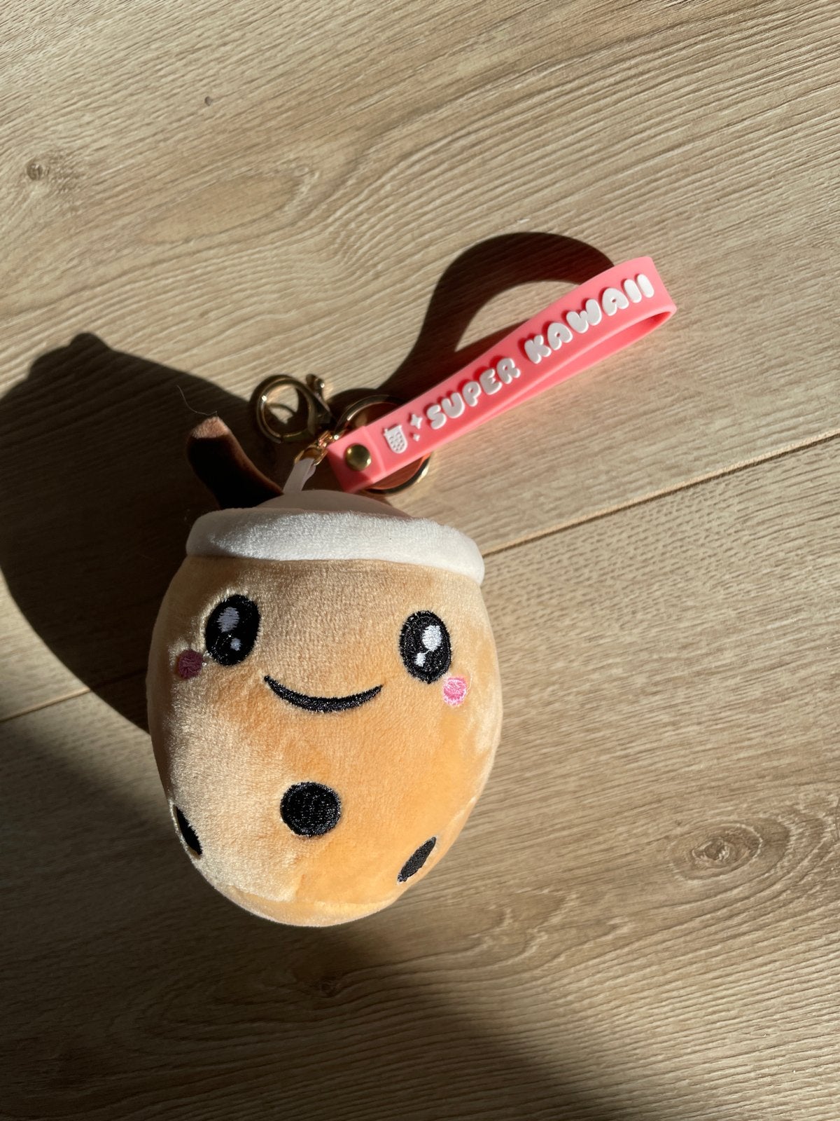 Kawaii Bubble Tea Knuffel Sleutelhanger, Overige typen, Zo goed als nieuw, Met kleding of accessoire, Klein (minder dan 20 cm)