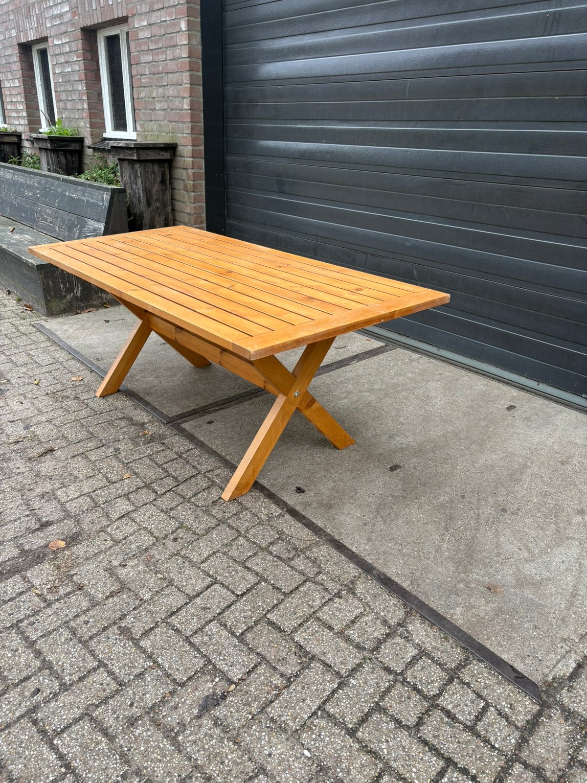 Tafel / tuintafel / salontafel, Tuin en Terras, Ophalen, Zo goed als nieuw, Rechthoekig, Hout