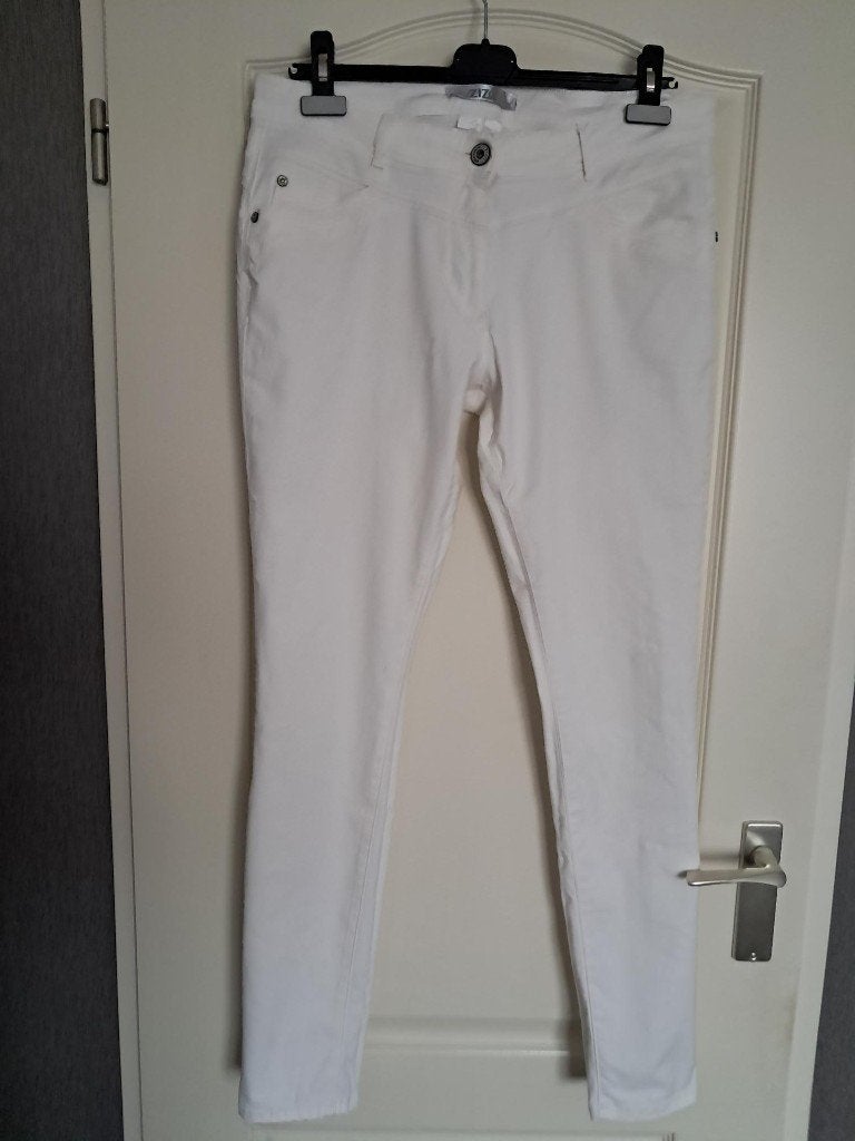 Broek ZIZO  Maat : 44 Kleur : Wit  (Stretch ), Zizo, Wit, Maat 42/44 (L), Ophalen of Verzenden
