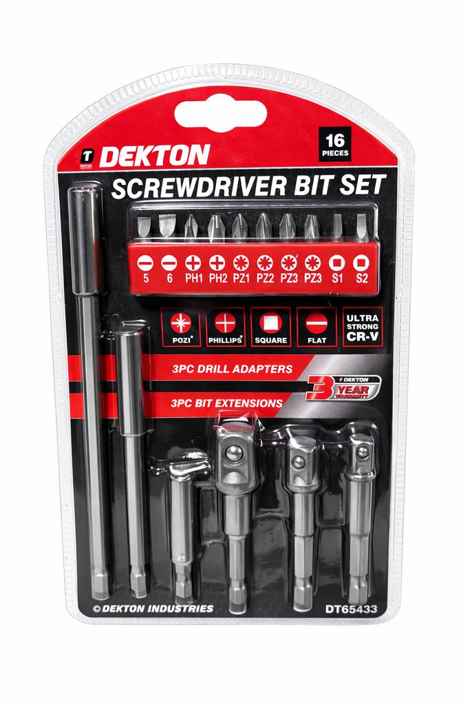 Dekton Schroevendraaier Bit Set - 16 Delig, Dekton, Dekton, Nieuw, Dekton