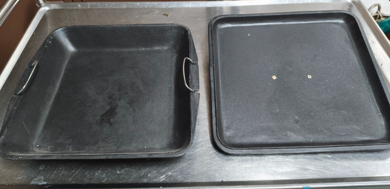 Gietijzeren Bakplaat/Grillpan met Handvatten, Ophalen, Zwart, Overige materialen, Overige merken