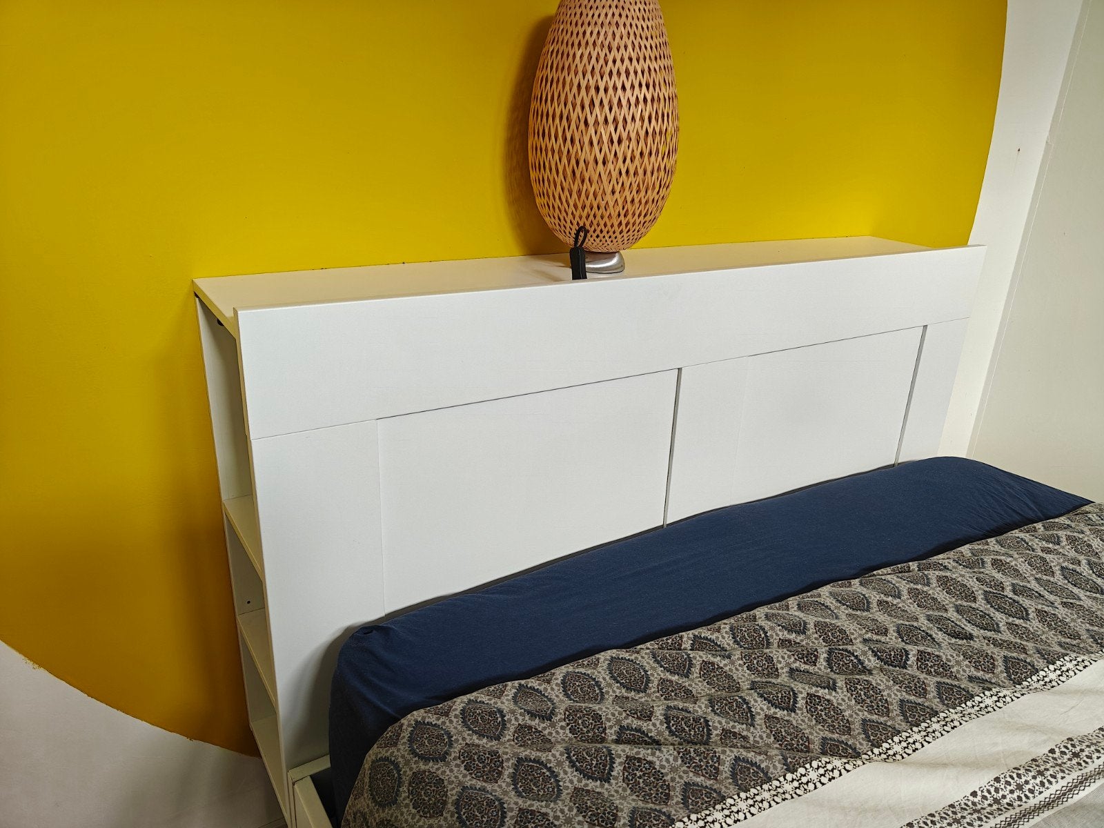 Ikea Brimnes Hoofdeinde met bergruimte, 140 cm, Ophalen, Zo goed als nieuw, Wit, 140 cm