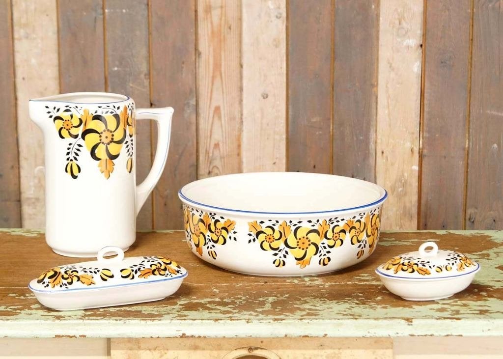 Oud brocante Belgisch lampetstel met bloemendecor, Antiek en Kunst, Ophalen of Verzenden